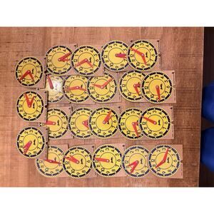 22 Vintage Judy Instructo Mini Teaching Clocks Analog Telling Time 4"